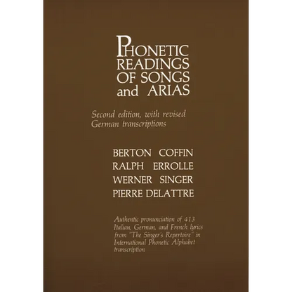 Phonetic Readings of Songs and Arias - Paperback