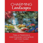 Charming Landscapes: Make-a-Masterpiece Adult Grayscale Coloring Book with Color Guides - Paperback