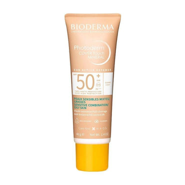 Bioderma Mineral Sunscreen with Coverage SPF50+ Light 40g - Tinted Non-Comedogenic Matte Finish Sun Protection