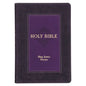 KJV Study Bible, Large Print King James Version Holy Bible, Thumb Tabs, Ribbons, Faux Leather Purple Two-Tone Debossed - Leather