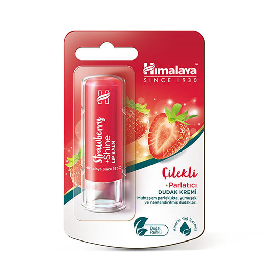 Himalaya Strawberry Lip Balm - Moisturizing & Shiny Finish - Natural Ingredients