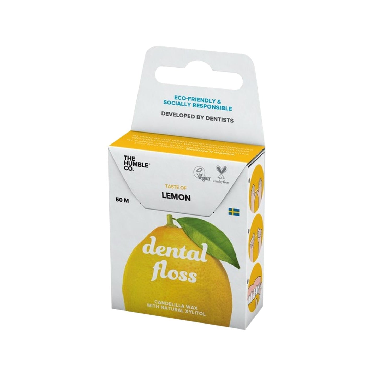 The Humble Co Lemon Flavored Dental Floss - 50m Natural Oral Hygiene for Health-Conscious Individuals