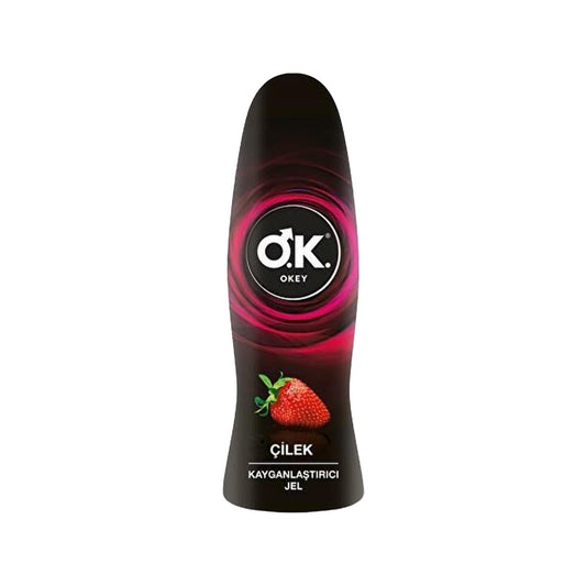 Okey Strawberry Flavored Lubricant Gel - 1.69 fl oz, Intimate Lubricant for Couples, Personal Care Product