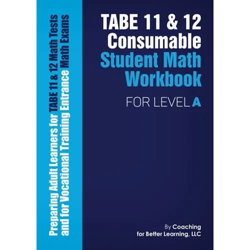 TABE 11 and 12 Consumable Student Math Workbook for Level A - Paperback