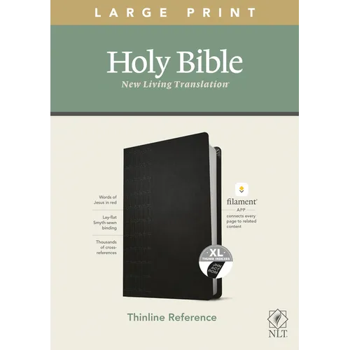 NLT Large Print Thinline Reference Bible, Filament Enabled Edition (Red Letter, Leatherlike, Black, Indexed) - Imitation Leather