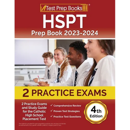 HSPT Prep Book 2024-2025: 2 Practice Exams and Study Guide for the Catholic High School Placement Test [4th Edition] - Paperback