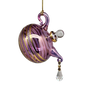 Glass Teapot with Crystal 'droplet' Ornament - Purple
