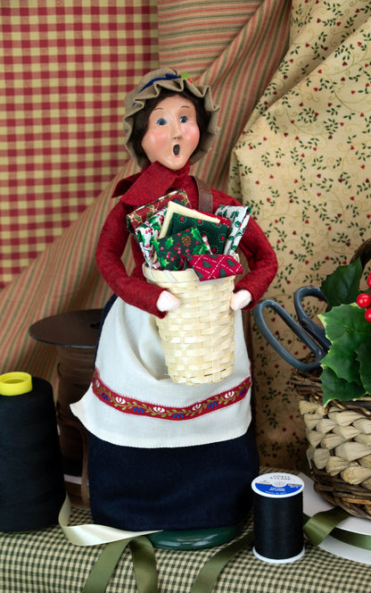 Woman Selling Fabrics