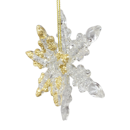 Spunglass Ornament - Gold Snowflake