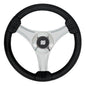 Uflex - Tavolara - 13.8" Black Polyurethane Steering Wheel w/Silver Spokes  X62 Hub