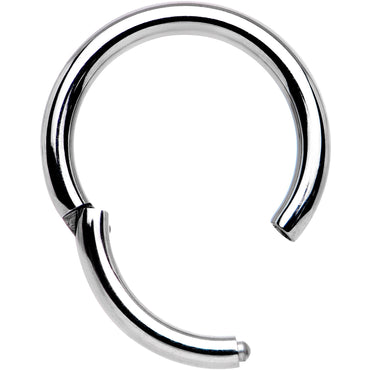 14G 3/8 Solid G23 Implant Grade Titanium Hinged Segment Ring