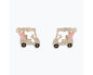 Crystal Golf Cart Earrings – Gold-Tone