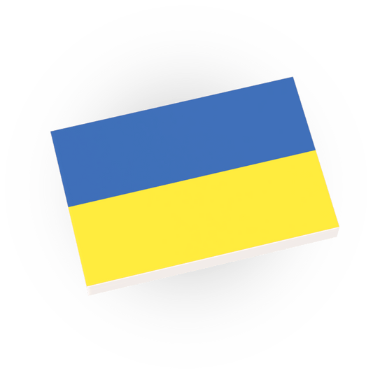 Ukraine Country Flag - Custom Printed - Made Using a LEGO® Tile