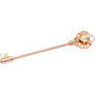 Aurora CZ Heart Rose Gold PVD Filigree Key Industrial Barbell 32mm