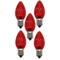 C7 Faceted LED Bulb - 5 Piece - Red