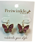 Butterfly Earrings – Pink Glitter with Gold Trim