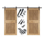 Vertical Slat Double Door Barn Door Kit | Black Barn Door Hardware