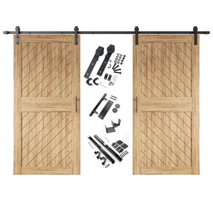 Slanted Double Barn Door Kit | Black Hardware