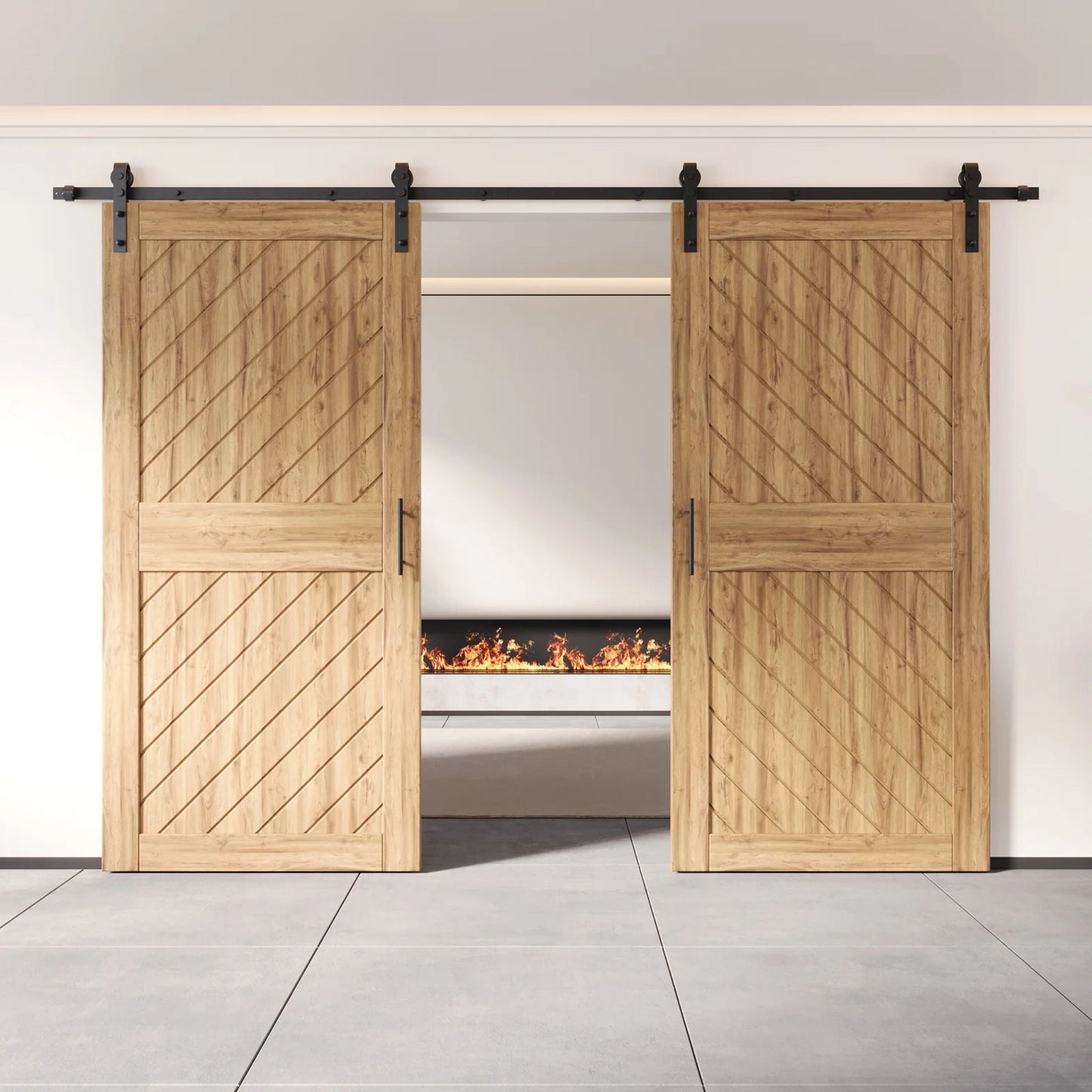 Slanted Double Barn Door Kit | Black Hardware