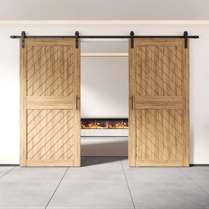 Slanted Double Barn Door Kit | Black Hardware