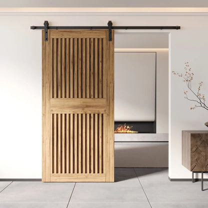 Vertical Slat Barn Door Kit | Black Hardware