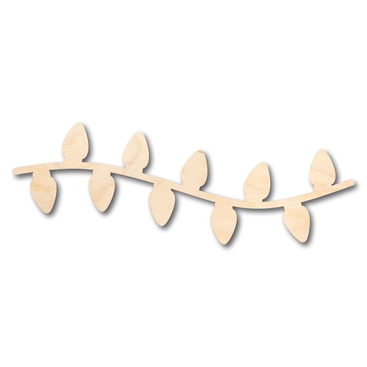Unfinished Wood String of Lights Shape - Christmas - Craft - up to 46" DIY