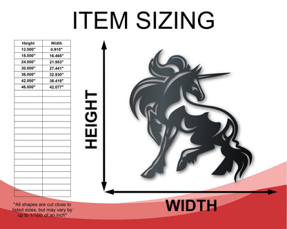 Metal Unicorn Wall Art - 14 Color Options