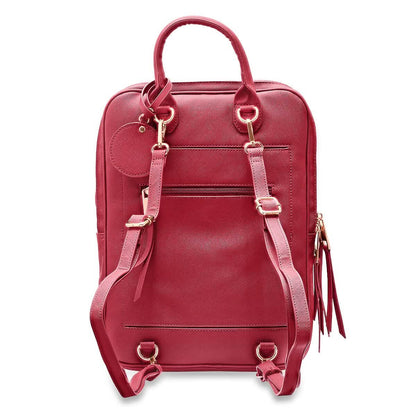 Unisex Super Soft Premium Vegan Leather Travel Backpack with 6 Compartment