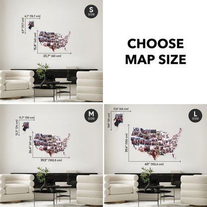 USA Photo Map Pastel