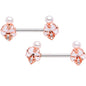 9/16 Clear Gem Fancy Bits Barbell Nipple Ring Set