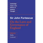 Sir John Fortescue: On the Laws and Governance of England - Paperback