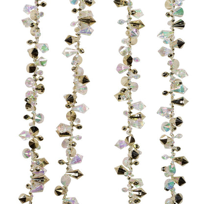 9 Foot Iridescent and Gold Beaded Garland