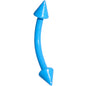 16G 3/8 Blue Glow In The Dark Effect Cone Curved Eyebrow Ring