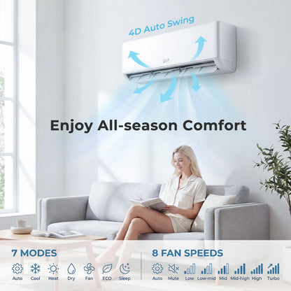 X-Pro 35000 BTU 2 Zone 22.5 SEER2 Mini Split AC with Heat Pump
