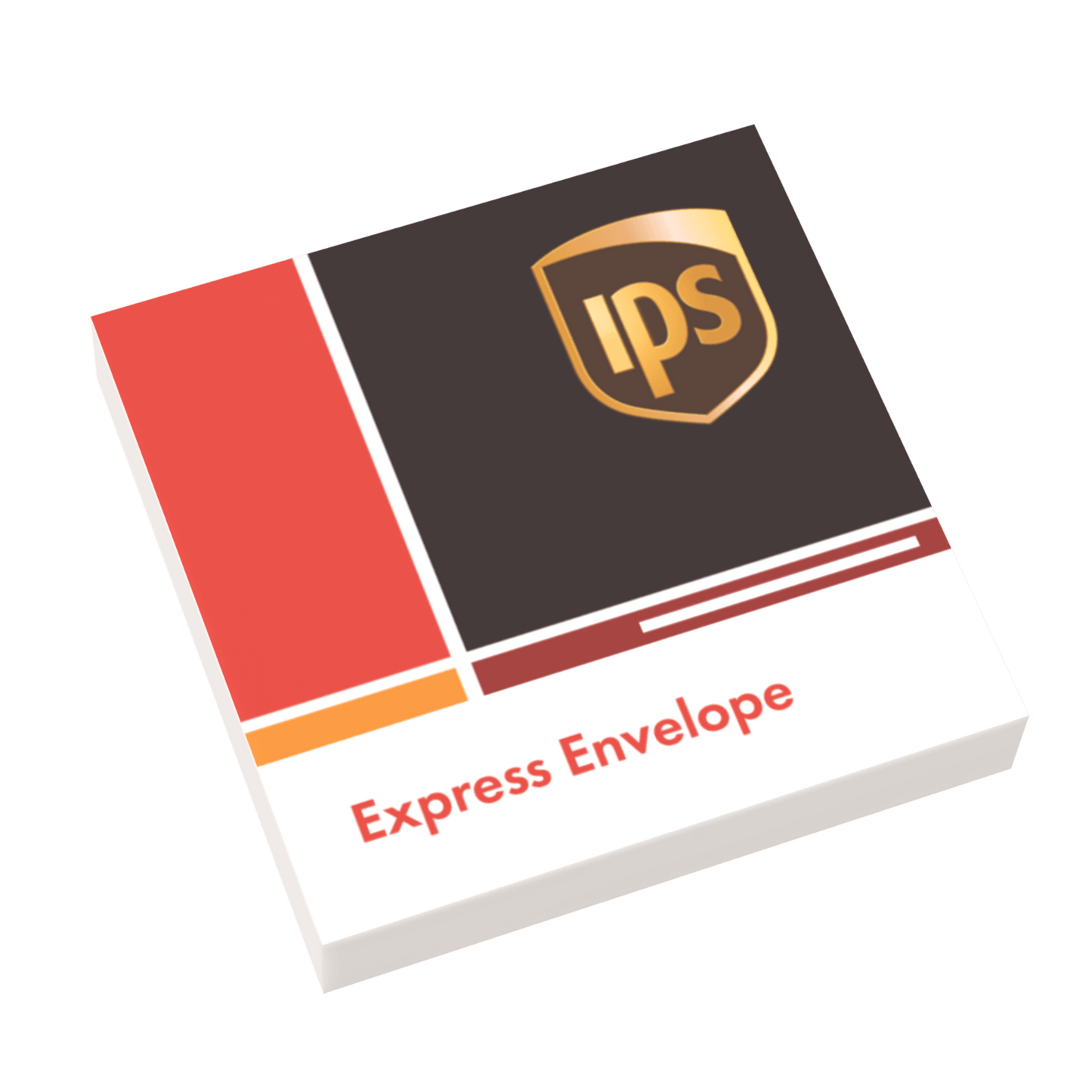 IPS Overnight Express Envelope -  Custom Printed Using on a LEGO® Part - (2 x 2 Tile)