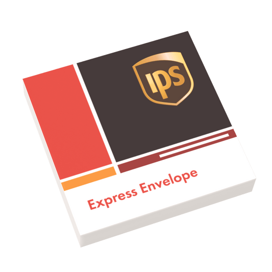 IPS Overnight Express Envelope -  Custom Printed Using on a LEGO® Part - (2 x 2 Tile)