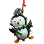 Festive Penguin With Holiday Lights and Purple Hat