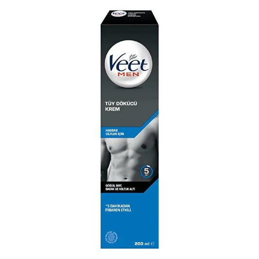 Veet Men Hair Removal Cream for Sensitive Skin - 6.76 fl oz, Gentle & Effective