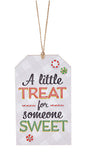 Wooden Plaid Gift Tag Ornament - A Little treat for Someone Sweet