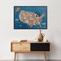 3D Wooden USA Map on Board - Terra