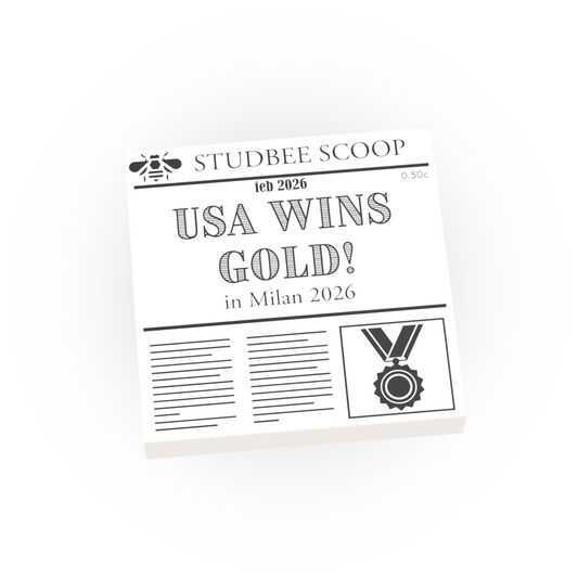 Newspaper - USA Wins Gold! in Milan 2026  -  Custom Printed On a LEGO® Tile
