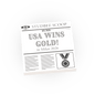 Newspaper - USA Wins Gold! in Milan 2026  -  Custom Printed On a LEGO® Tile