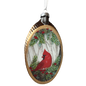 Glass Holiday Bird Design Ornament - Cardinal