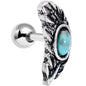 1/4 Blue Faux Turquoise Southwestern Feather Cartilage Tragus Earring