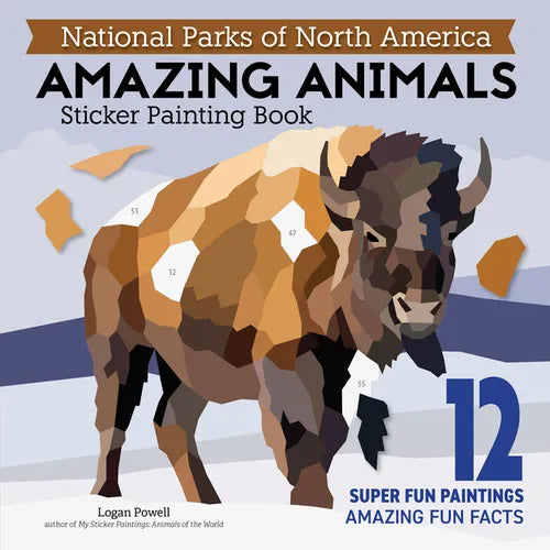 National Parks of North America Amazing Animals Sticker Painting Book: 12 Super Fun Paintings - Paperback