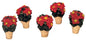 Poinsettias for Christmas Village -  Set of 5