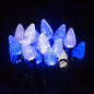 35 Dual Color C9 Faceted with Remote - Blue&White