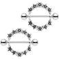 14G 3/4 Flower Halo Wreath Nipple Shied Set