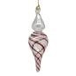 Candy Cane Stripe Blown Glass Ornament - Finial