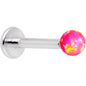5/16 Pink Faux Opal 3mm Ball Internally Threaded Labret Monroe